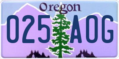 OR license plate 025AOG