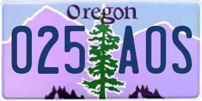 OR license plate 025AOS