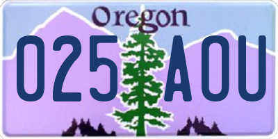 OR license plate 025AOU