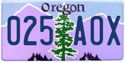 OR license plate 025AOX