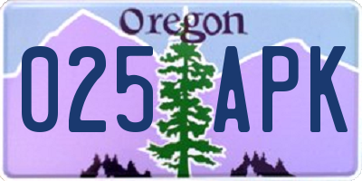 OR license plate 025APK