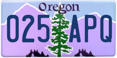 OR license plate 025APQ