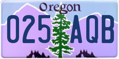 OR license plate 025AQB