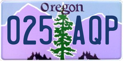 OR license plate 025AQP