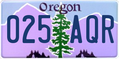 OR license plate 025AQR