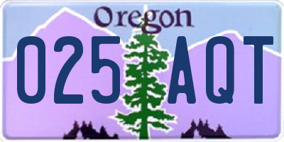 OR license plate 025AQT