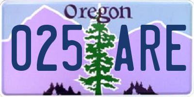 OR license plate 025ARE