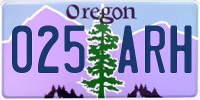 OR license plate 025ARH