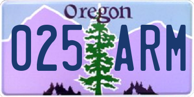OR license plate 025ARM