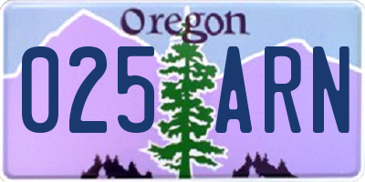 OR license plate 025ARN