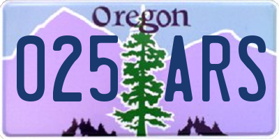 OR license plate 025ARS