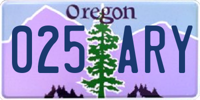 OR license plate 025ARY