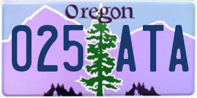 OR license plate 025ATA