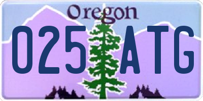 OR license plate 025ATG