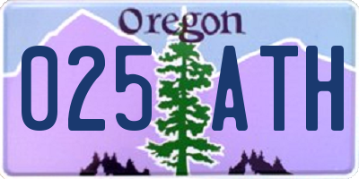 OR license plate 025ATH