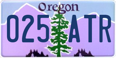 OR license plate 025ATR