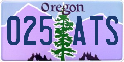 OR license plate 025ATS