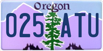 OR license plate 025ATU