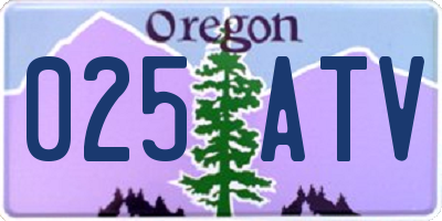 OR license plate 025ATV
