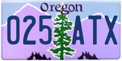OR license plate 025ATX