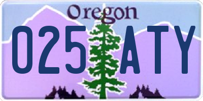 OR license plate 025ATY