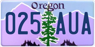 OR license plate 025AUA