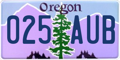 OR license plate 025AUB
