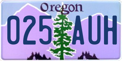 OR license plate 025AUH