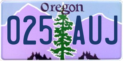 OR license plate 025AUJ