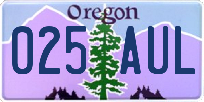 OR license plate 025AUL