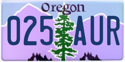 OR license plate 025AUR