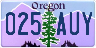 OR license plate 025AUY