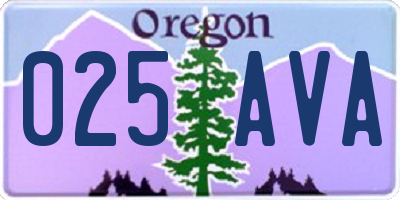 OR license plate 025AVA
