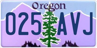 OR license plate 025AVJ