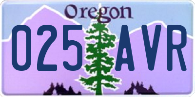 OR license plate 025AVR