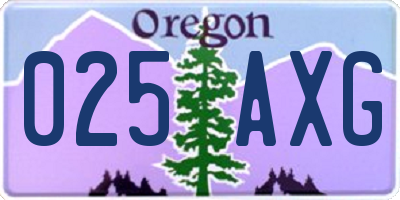 OR license plate 025AXG
