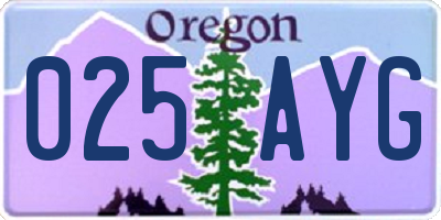 OR license plate 025AYG