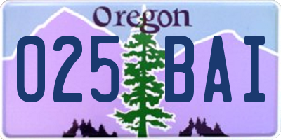OR license plate 025BAI