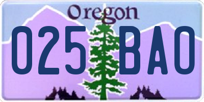 OR license plate 025BAO