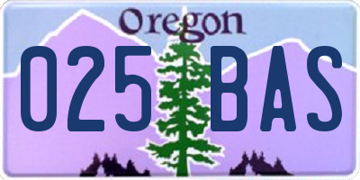 OR license plate 025BAS