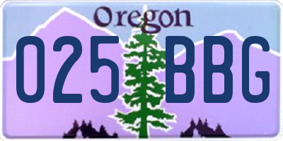 OR license plate 025BBG