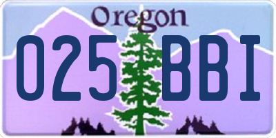 OR license plate 025BBI