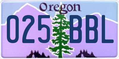 OR license plate 025BBL