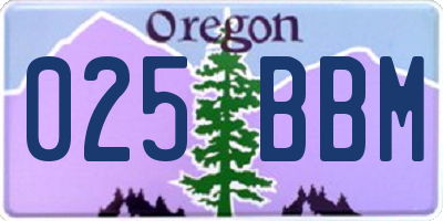 OR license plate 025BBM