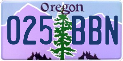 OR license plate 025BBN