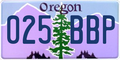 OR license plate 025BBP