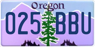 OR license plate 025BBU
