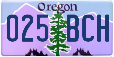 OR license plate 025BCH