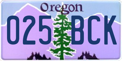 OR license plate 025BCK