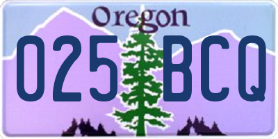 OR license plate 025BCQ